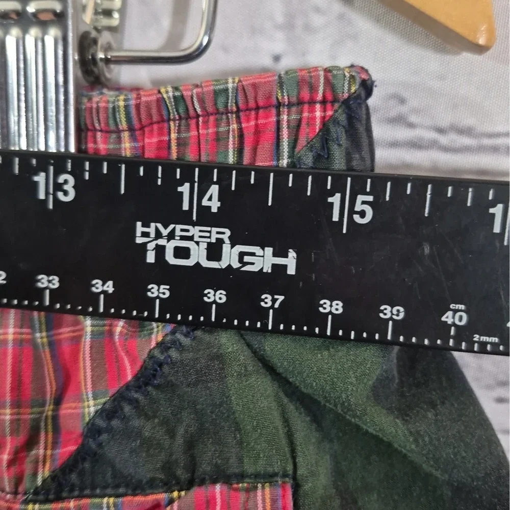 90s Tommy Hilfiger Mens Swim Trunks M Plaid Patchwork Lined Preppy Old Money Y2K